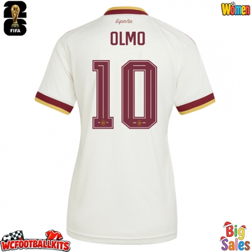 Spain Dani Olmo #10 Replica Away Stadium Shirt for Women World Cup 2026 Short Sleeve